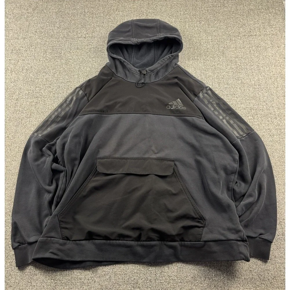 Adidas Utility Performance Hoodie Men's XL Black Cord Lock Kangaroo Pouch
